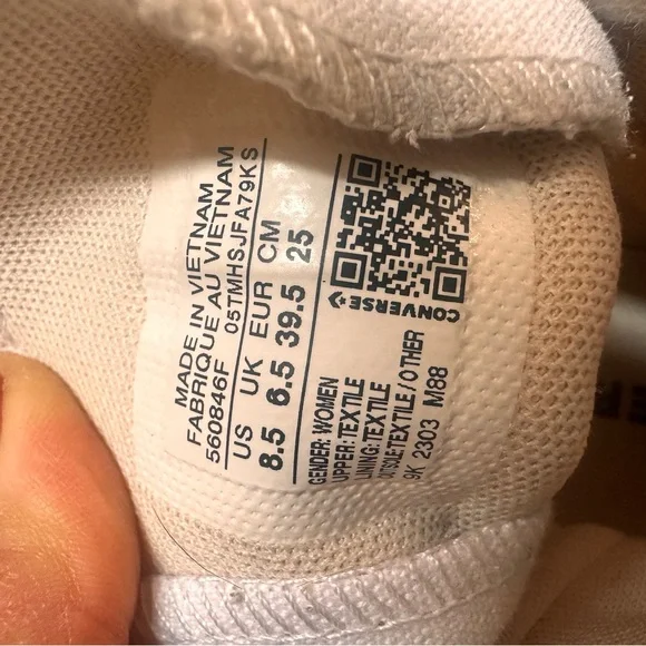 Converse Chuck Taylor High Platform Top Sneakers White Canvas Womens 8.5 Classic - Picture 11 of 15